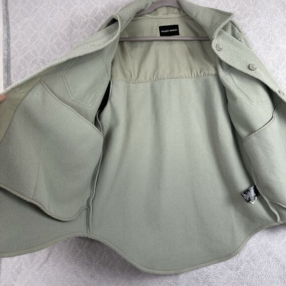 Hilary Radley Shacket Women Large Green Thick Shirt Jacket Preppy Casual Minimal - Picture 8 of 16